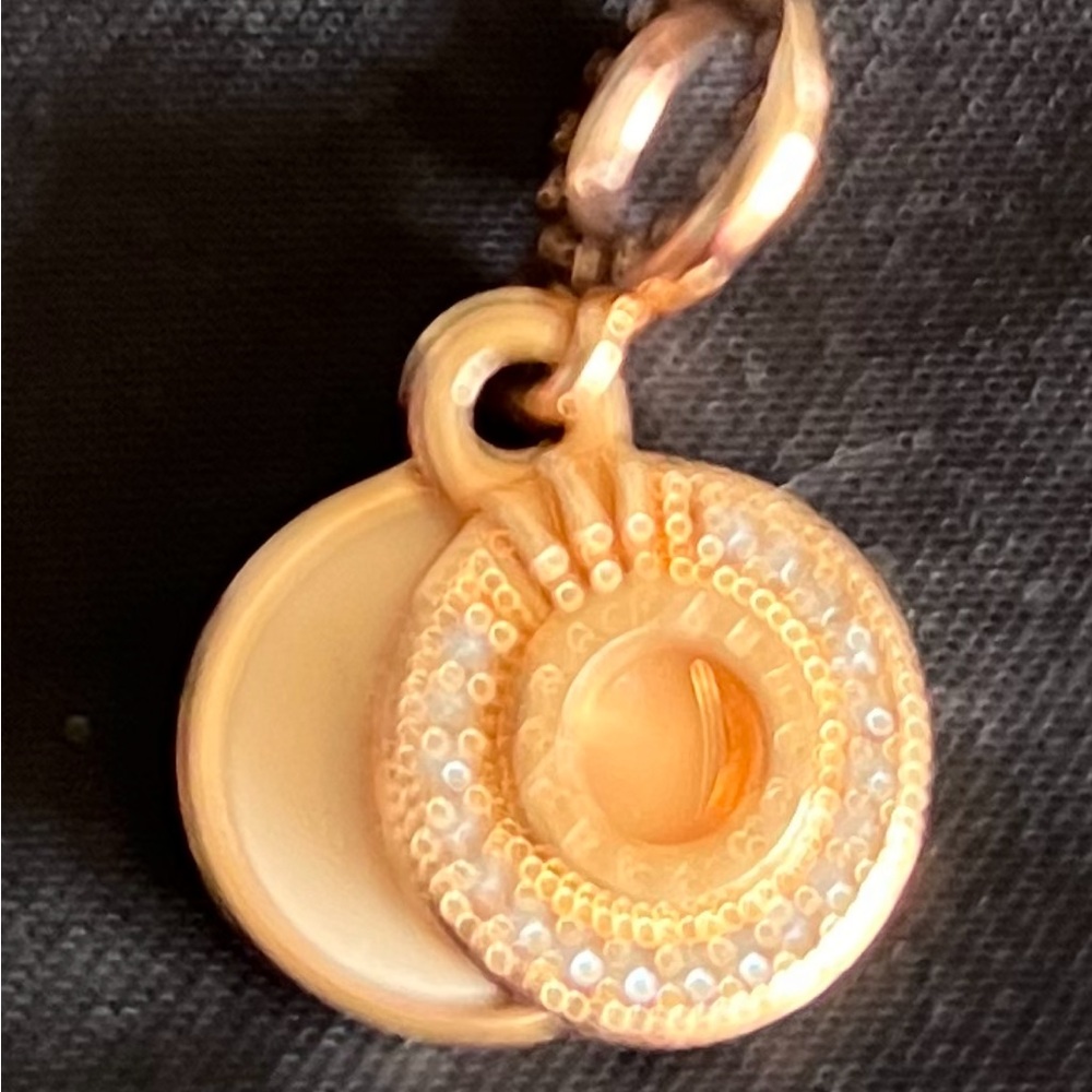 Pandora Gold and Pink O Dangle Charm